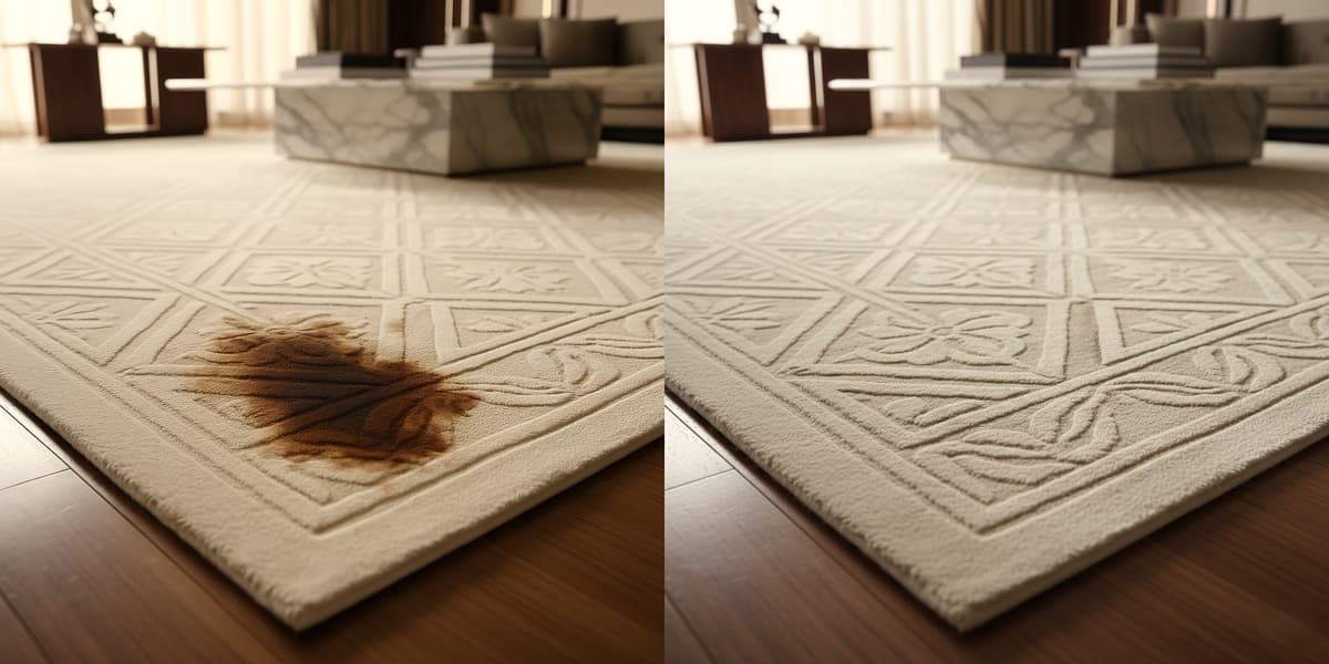 Yatay halı yıkama makinesiyle temizlenen halı